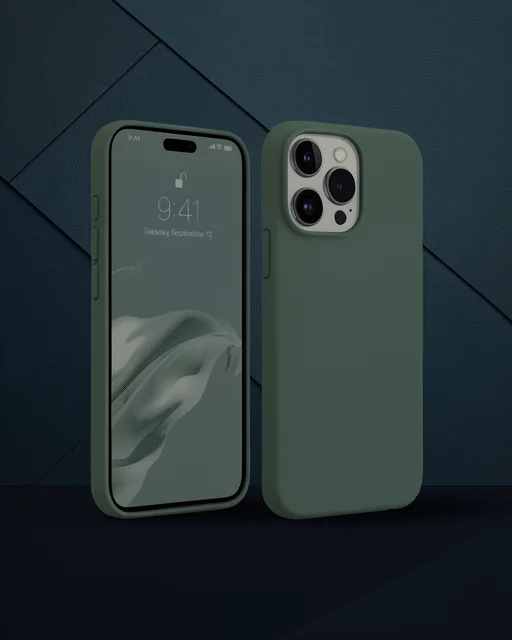 Apple İphone 15 Pro Max Kılıf First Silikon - Koyu Yeşil