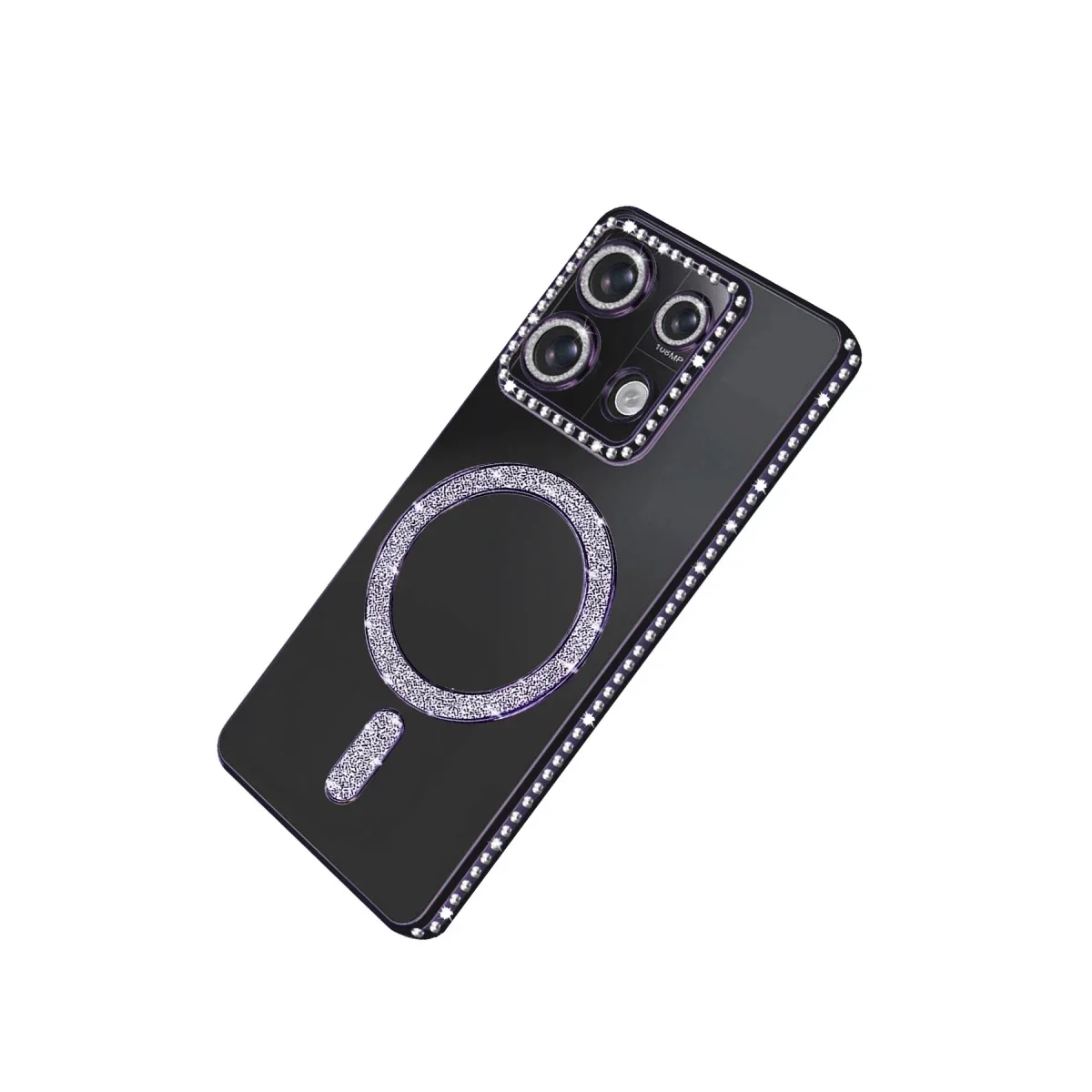 Xiaomi Redmi Note 13 Pro 4G Joke Simli Magneticsafe Kılıf - Derin Mor görsel 4