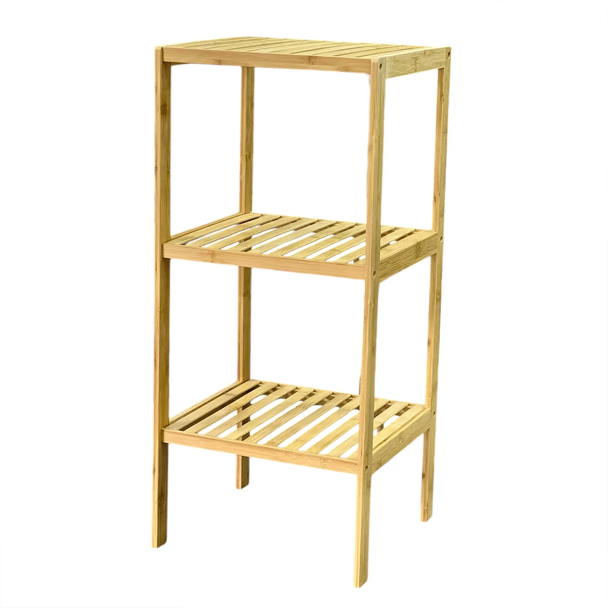 3 Katlı Çok Amaçlı Ahşap Bambu Raf Organizer 36x32x80 cm görsel 4