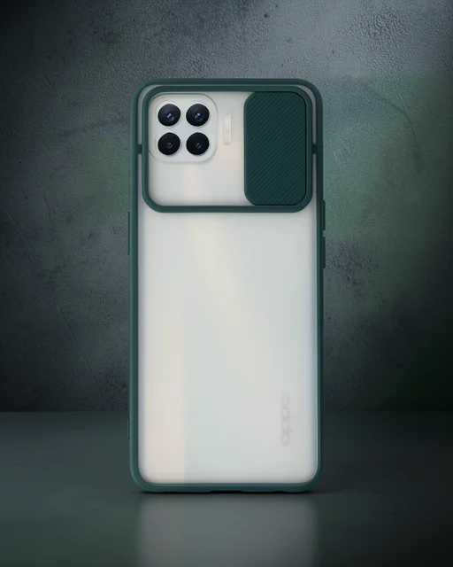 Oppo Reno 4 Lite Kılıf Palm Buzlu Kamera Sürgülü Silikon - Yeşil
