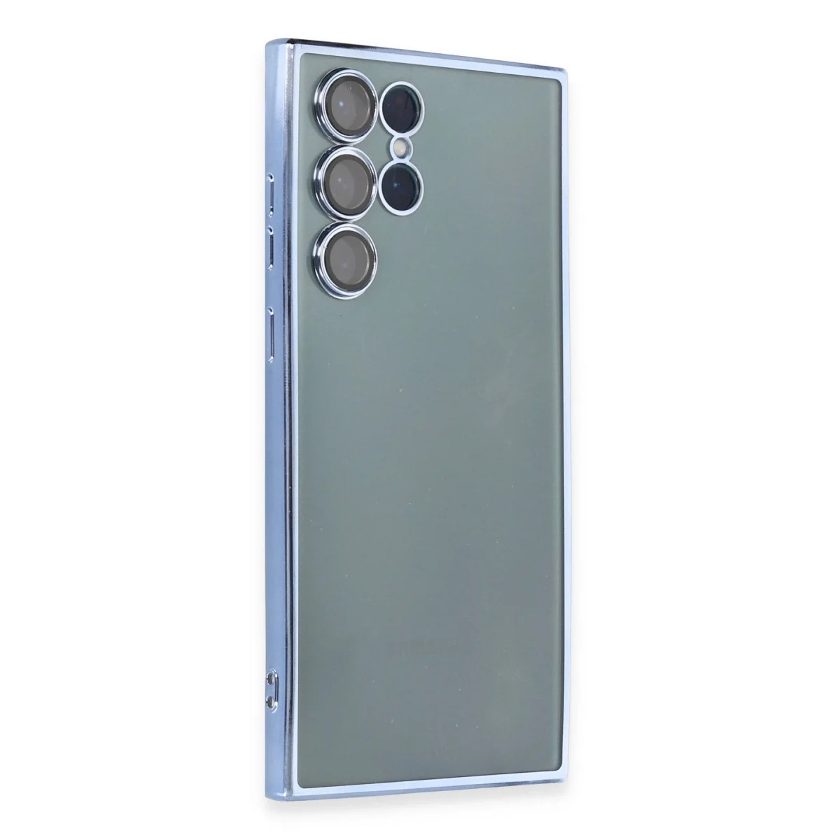 Samsung Galaxy S22 Ultra Kılıf Razer Lensli Silikon - Açık Mavi