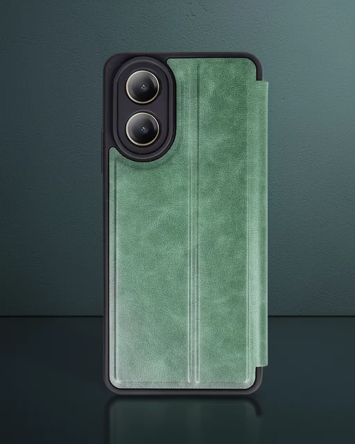 Oppo A38 Kılıf Flip Cover - Koyu Yeşil