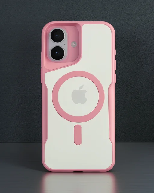 Apple İphone 16 Plus Kılıf Boyi Magsafe Silikon Kapak - Pembe