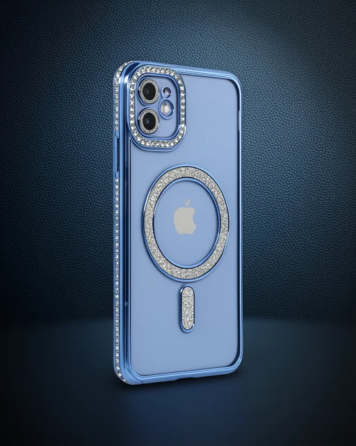 Apple İphone 11 Kılıf Joke Simli Magneticsafe Kılıf - Mavi