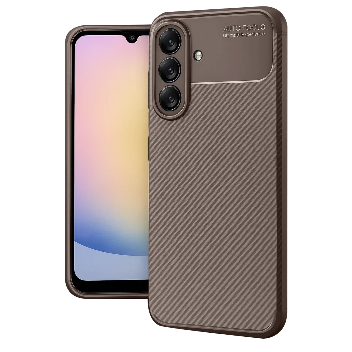 Samsung Galaxy A17 5G Auto Focus Karbon Kapak - Kahverengi