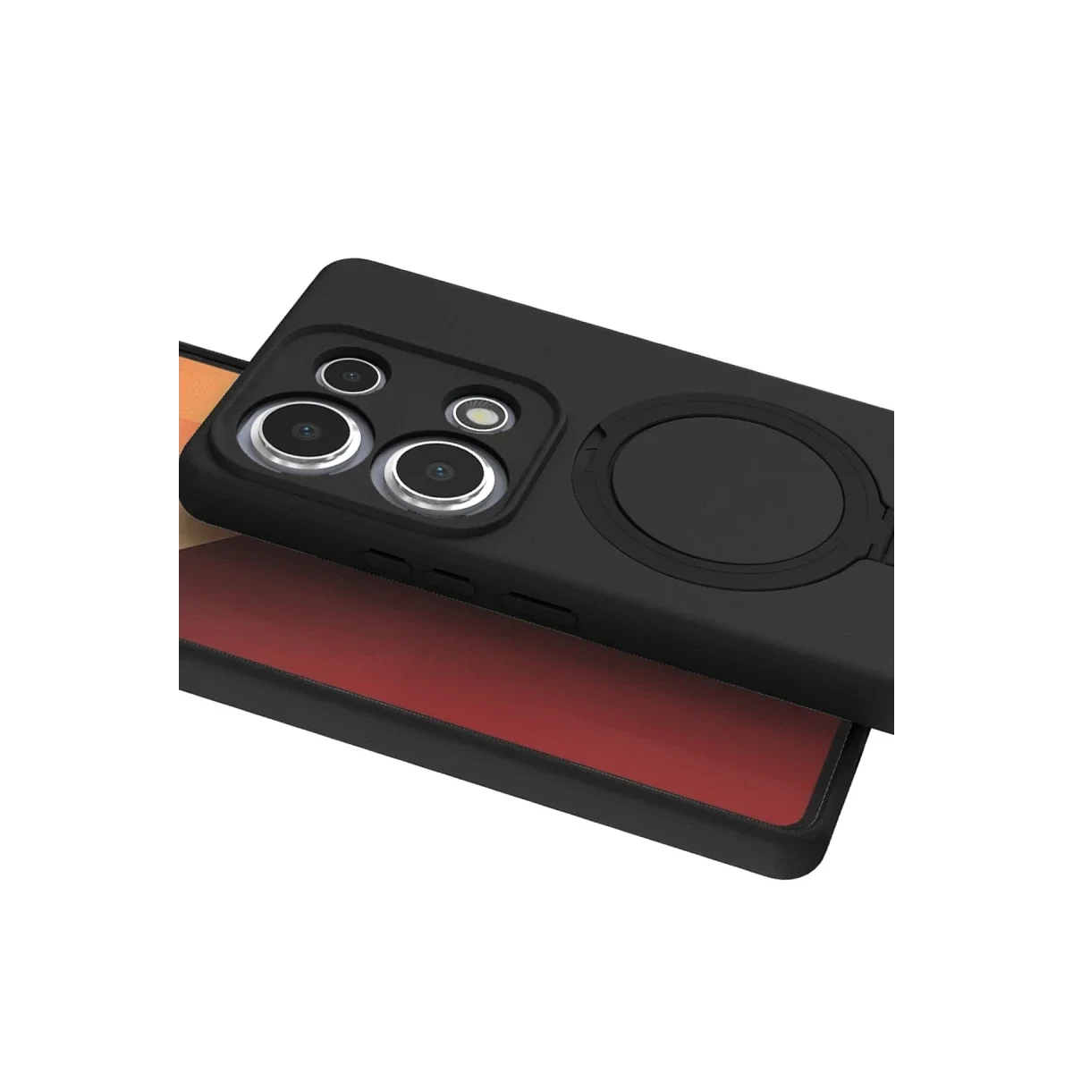 Xiaomi Redmi Note 13 Pro 4G Regal Magsafe Standlı Kapak - Siyah görsel 3