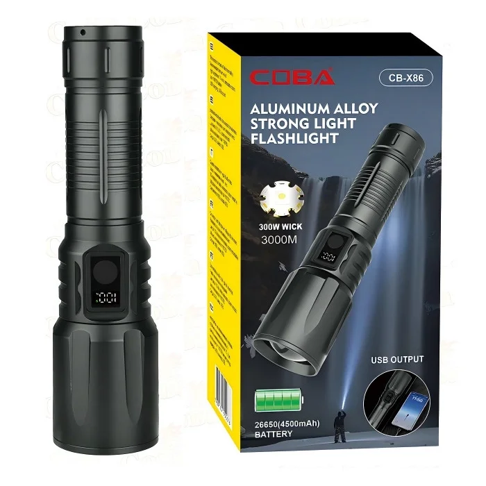 BD-13 15W TG LED Alüminyum Alaşımlı Zoomlu Type-C Dijital Göstergeli Şarjlı El Feneri görsel 4