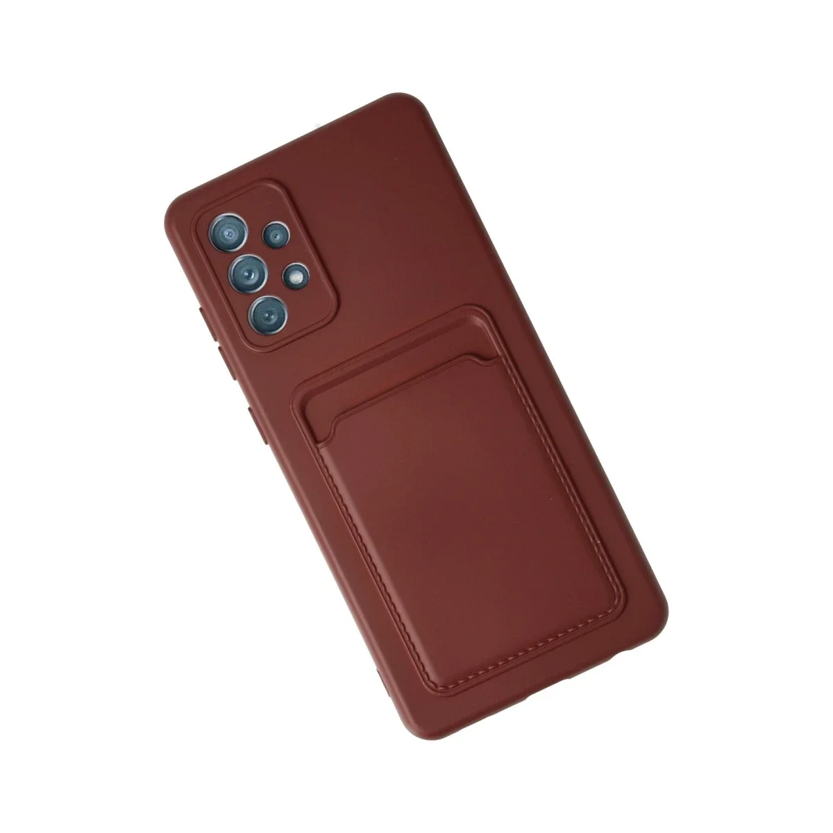 Samsung Galaxy A32 Kılıf Kelvin Kartvizitli Silikon - Bordo görsel 3