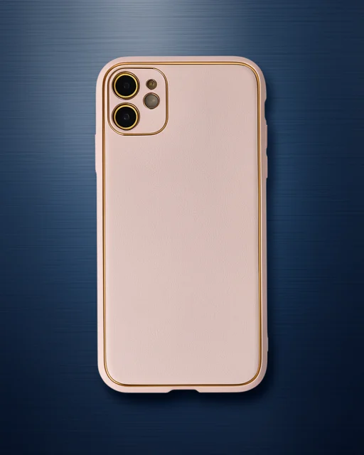 Apple İphone 12 Kılıf Coco Deri Silikon Kapak - Pudra