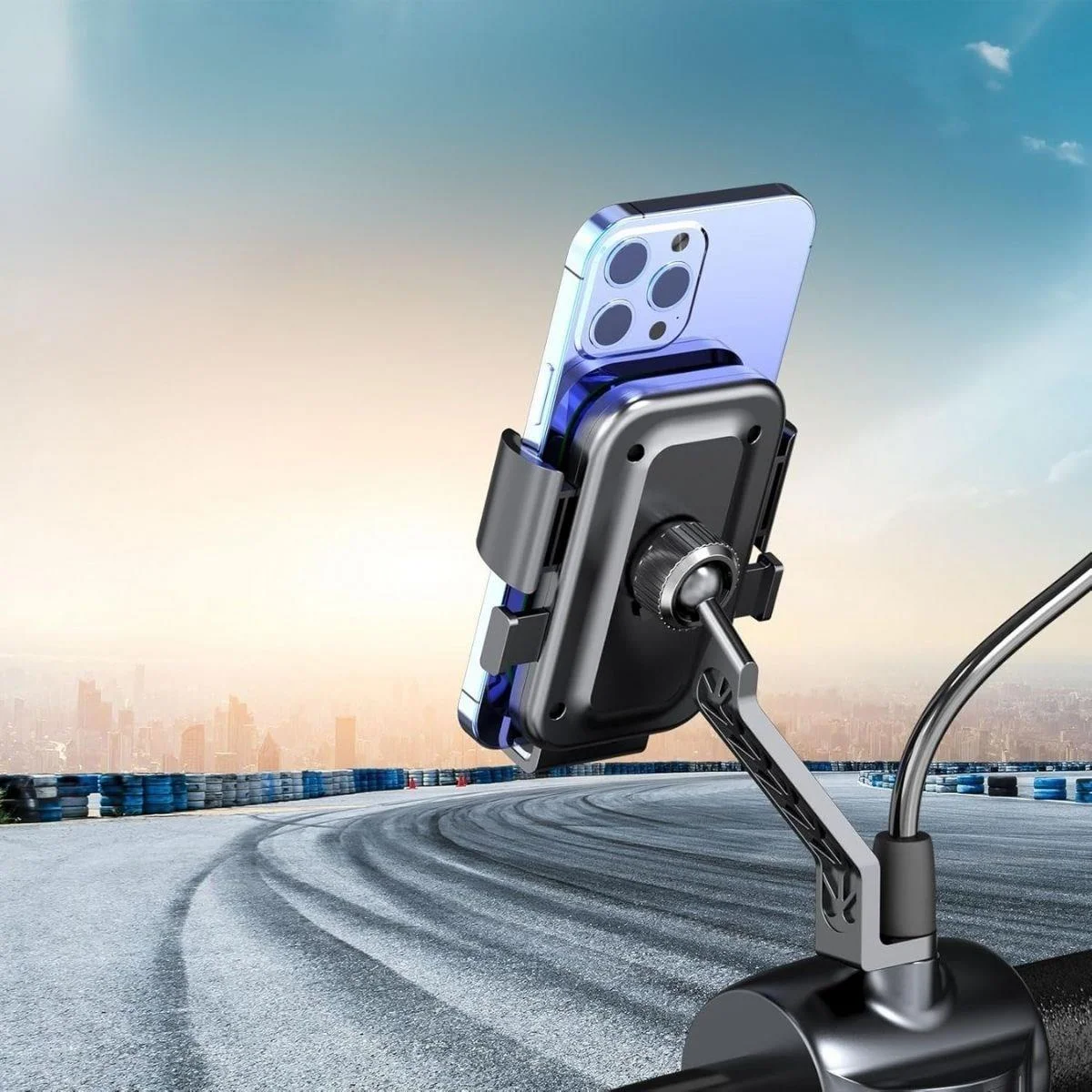 Motor,Motosiklet,Bisiklet,Scooter İçin 360 Derece Dönebilen Dikiz Aynası Versiyonu Telefon Tutucu Aparat görsel 2