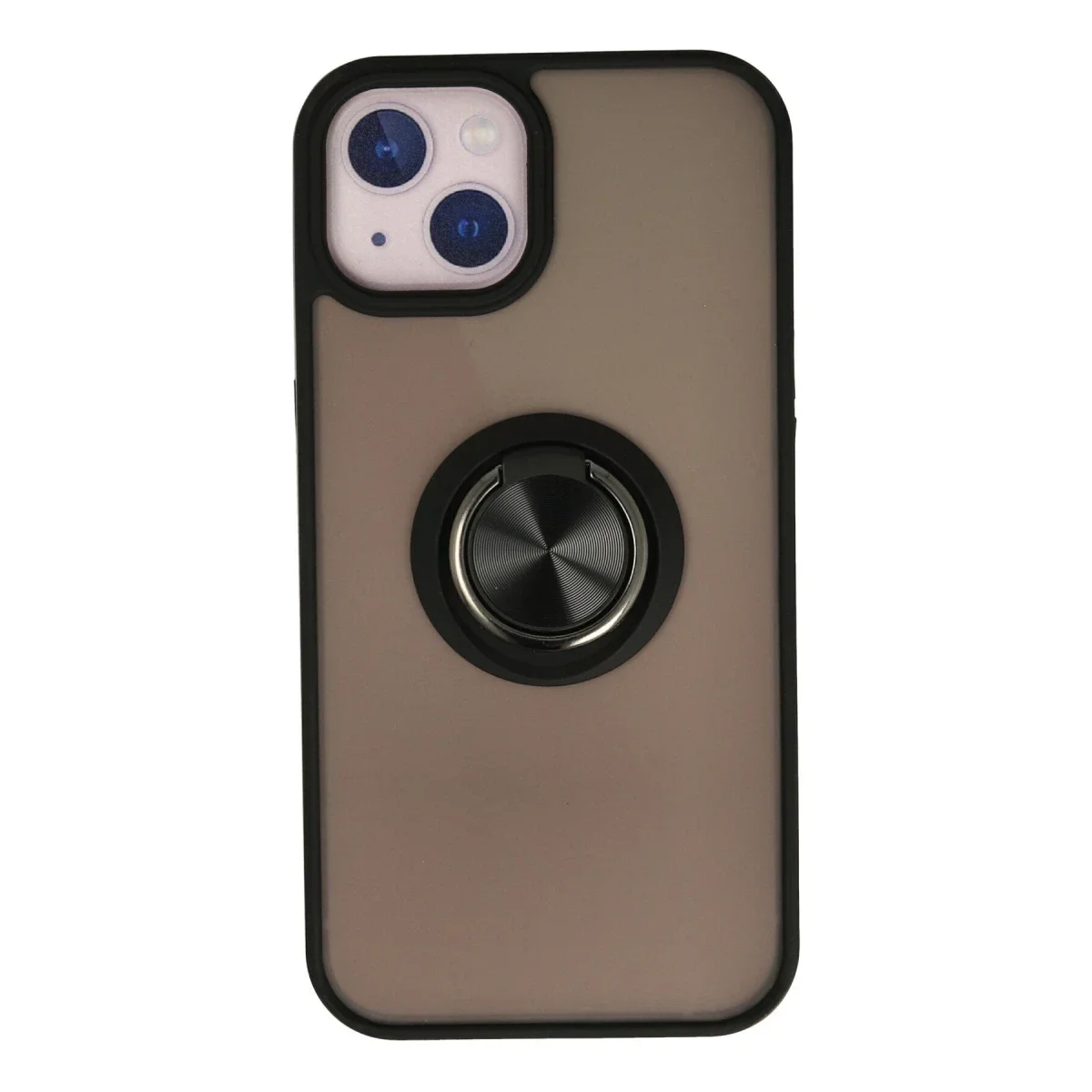 Apple iPhone 13 Kılıf Montreal Yüzüklü Silikon Kapak - Siyah