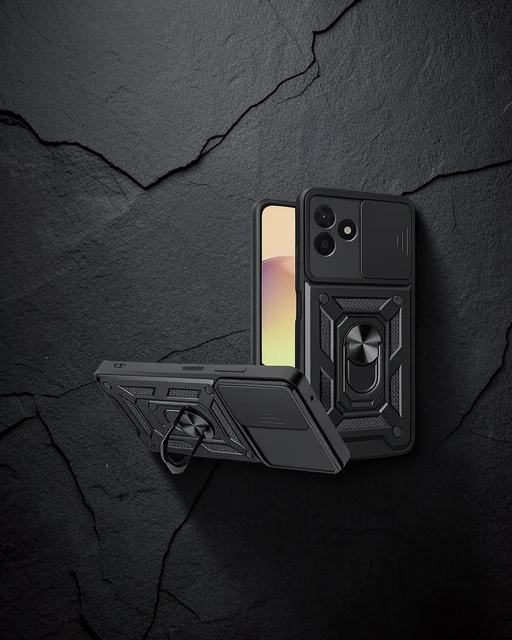 Realme C53 Kılıf Pars Lens Yüzüklü Silikon - Siyah