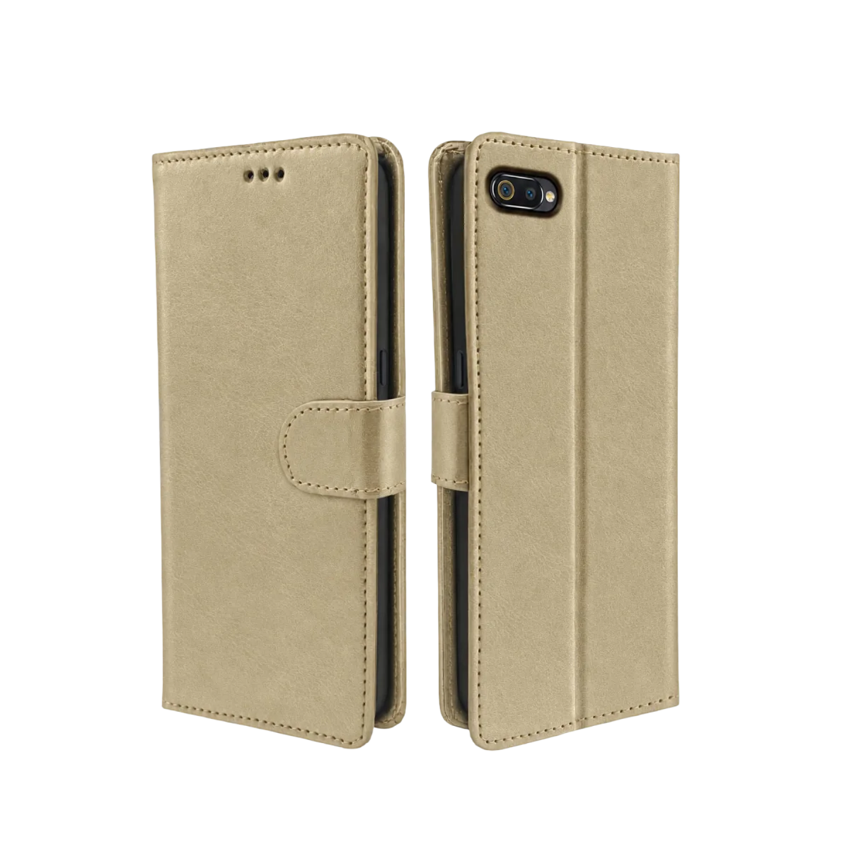 Realme C2 Trend S Plus Kapaklı Kılıf - Gold