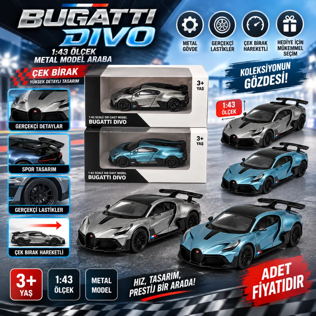 RW8343 1:43 ÇEK BIRAK ARABA LİSANSLI METAL MODEL ARABA adet fiyatıdır görsel 2