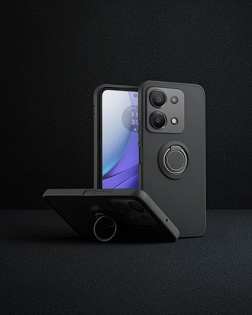Xiaomi Redmi Note 13 Pro 5g Kılıf Montreal Yüzüklü Silikon Kapak - Siyah