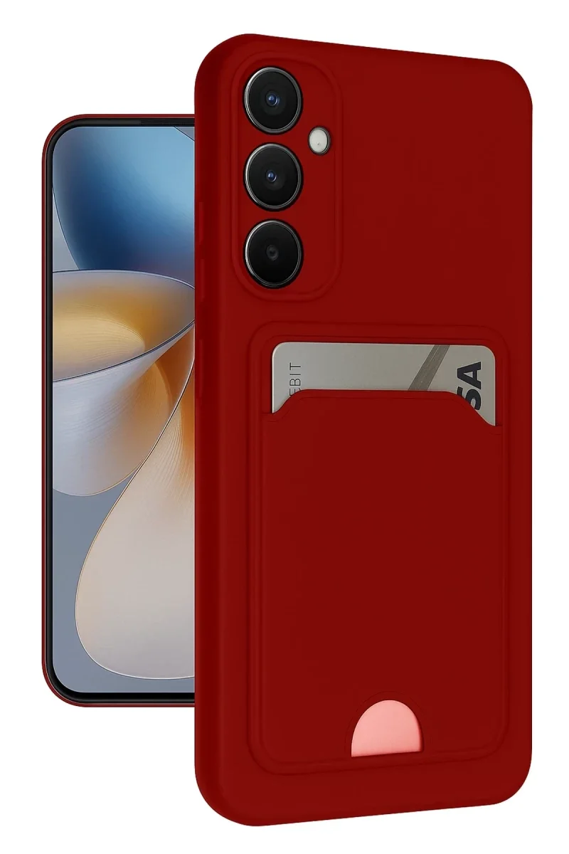 Samsung Galaxy S24 FE Kılıf Kelvin Kartvizitli Silikon - Kırmızı