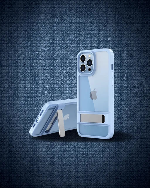 Apple İphone 13 Pro Max Kılıf Rolet Stand Kapak - Sierra Blue