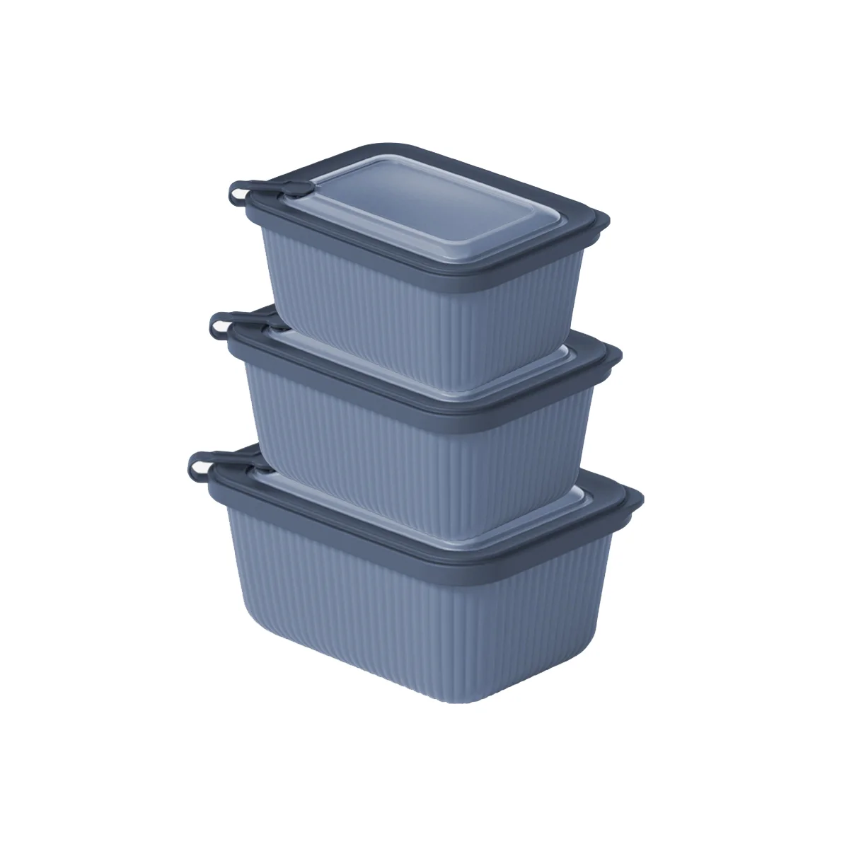 Plastik Saklama Kabı Seti - Mikrodalga Uyumlu Dikdörtgen (600/1100/1800 ml) görsel 5