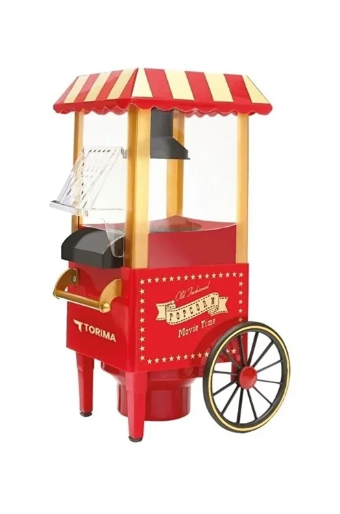 Yağsız Mısır Patlatma Popcorn Makinesi Kırmızı görsel 4