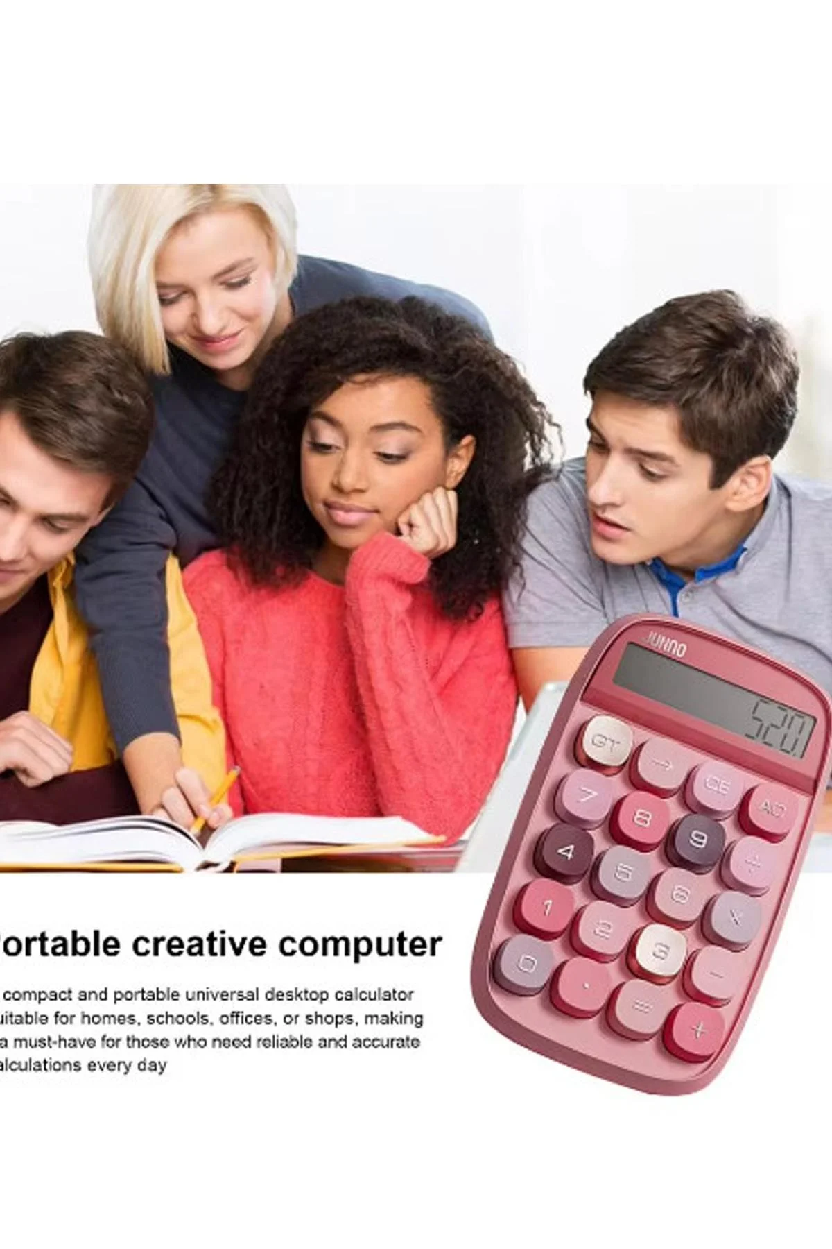 Vothoon Sevimli Kare Tuşlu 10 haneli ldc ekran hesap makinası Kahverengı görsel 5