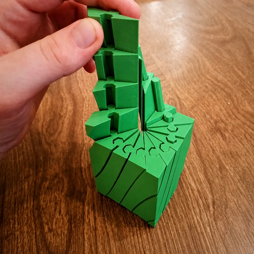 3D Baskı Twisting Küp - Mekanik Dönen Bulmaca Küpü-Yeşil görsel 2