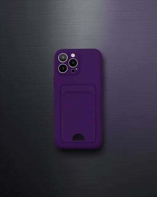 Apple İphone 12 Pro Max Kılıf Kelvin Kartvizitli Silikon - Derin Mor