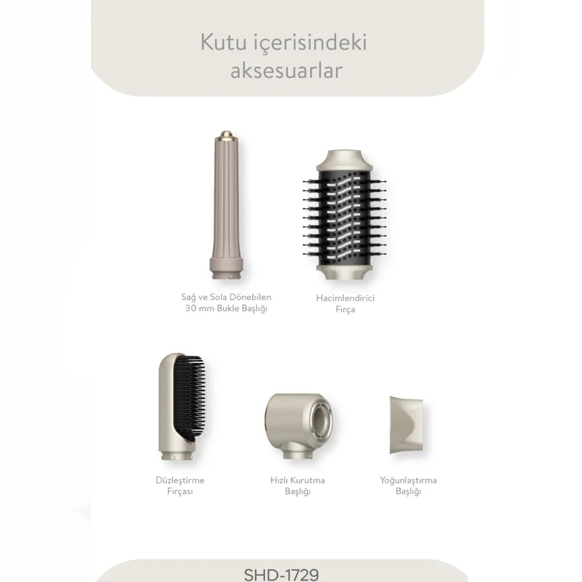 5in1 Air Brush Saç Kurutucu ve Şekillendirici 1300W görsel 3