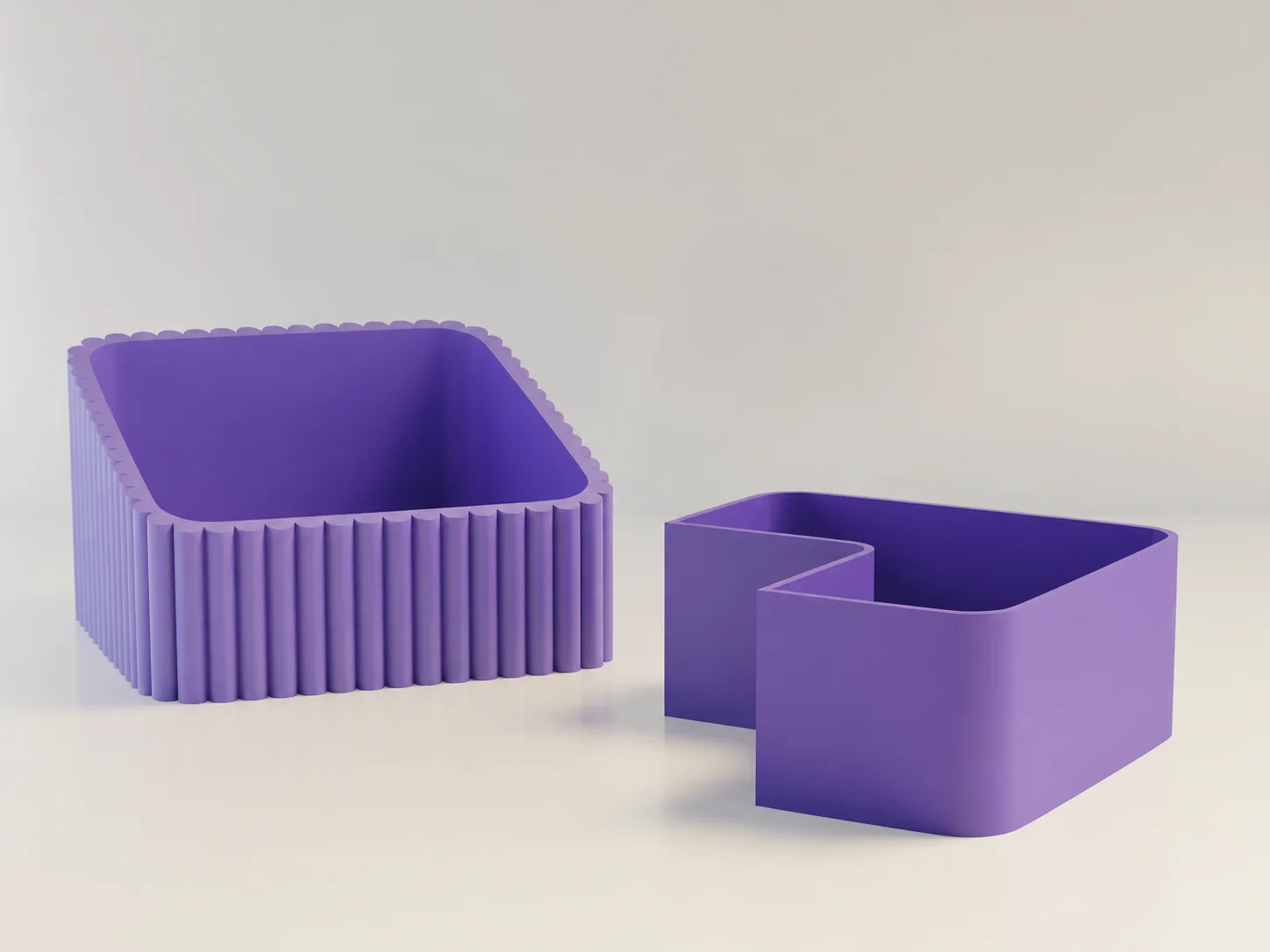 3D Baskı Fıstık Kasesi - Çift Hazneli Kabuk Ayırıcı Sunum Kasesi - Mor Mor görsel 2