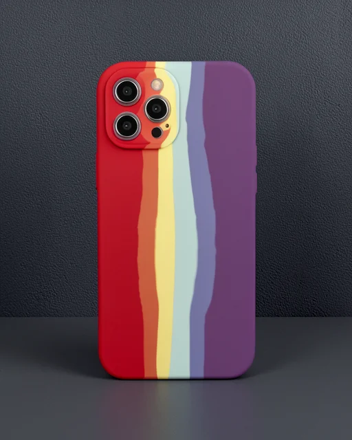Apple İphone 12 Pro Kılıf Ebruli Lansman Silikon - Kırmızı-mor