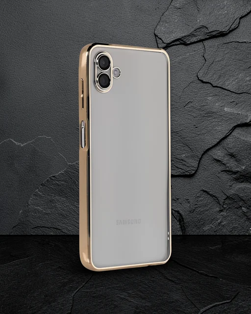 Samsung Galaxy A04 Kılıf Razer Lensli Silikon - Gold