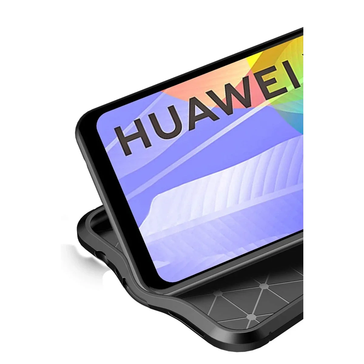 Huawei Y6P Kılıf Auto Focus Kapak - Siyah görsel 3