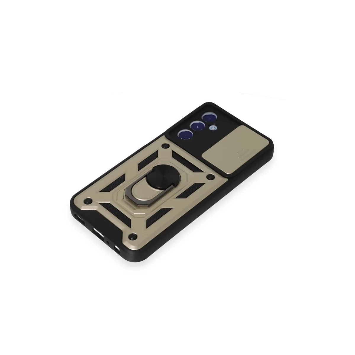 Samsung Galaxy M34 5g Kılıf Pars Lens Yüzüklü Silikon - Gold görsel 5