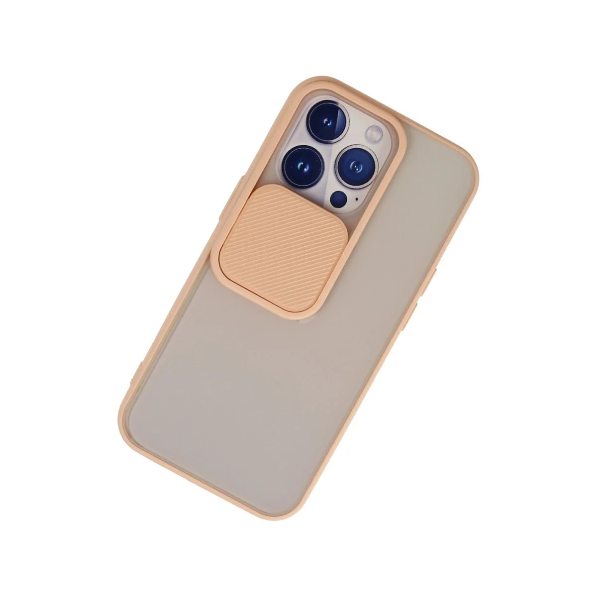 Apple İphone 13 Pro Kılıf Palm Buzlu Kamera Sürgülü Silikon - Pembe görsel 3