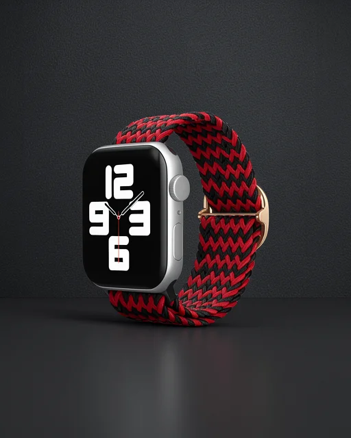Apple Watch 38mm Kordon - Zigzag Kırmızı-siyah