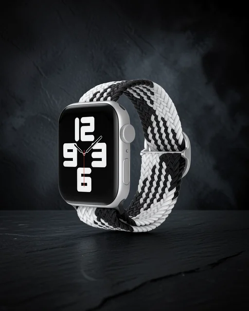 Watch 20mm Kordon - Siyah-beyaz