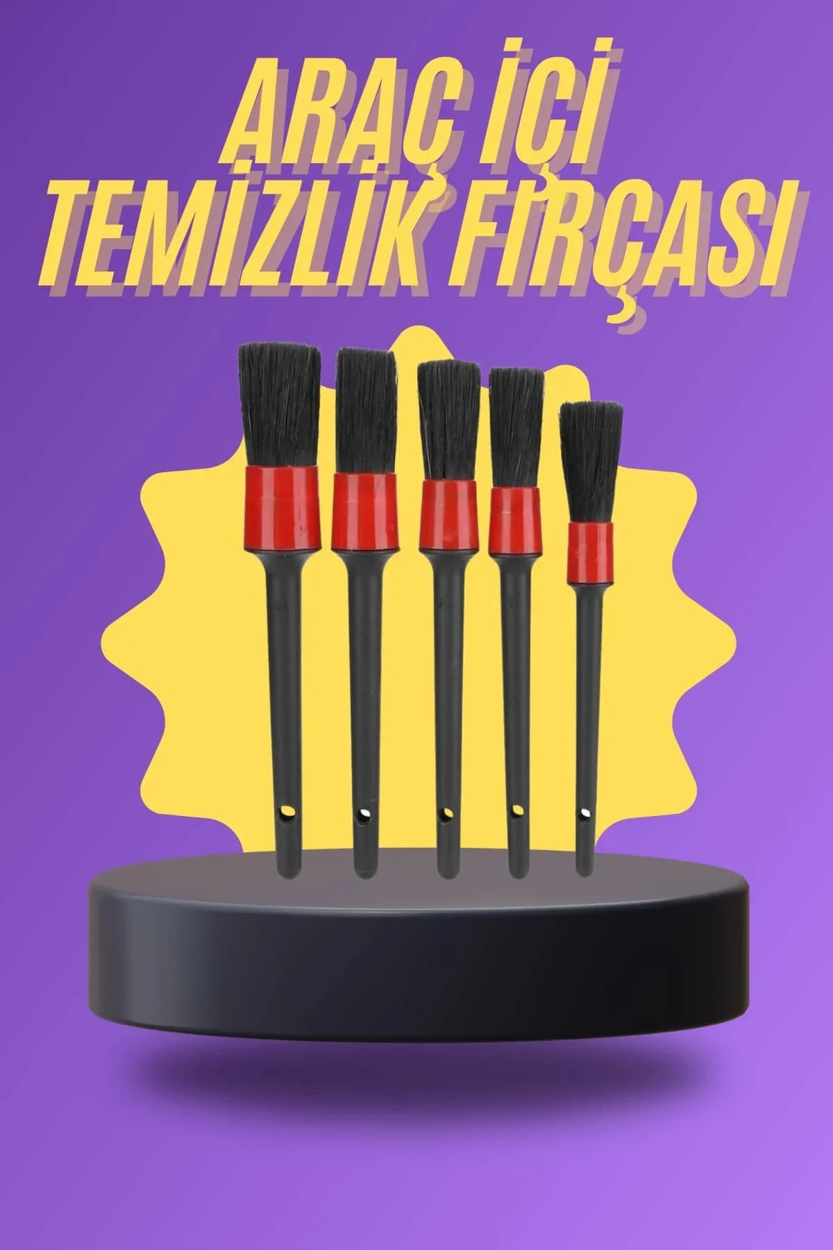 5 Parça Araç İçi Tezlik Fırçası Araç İçi-Dışı Tezleme Fırça Seti