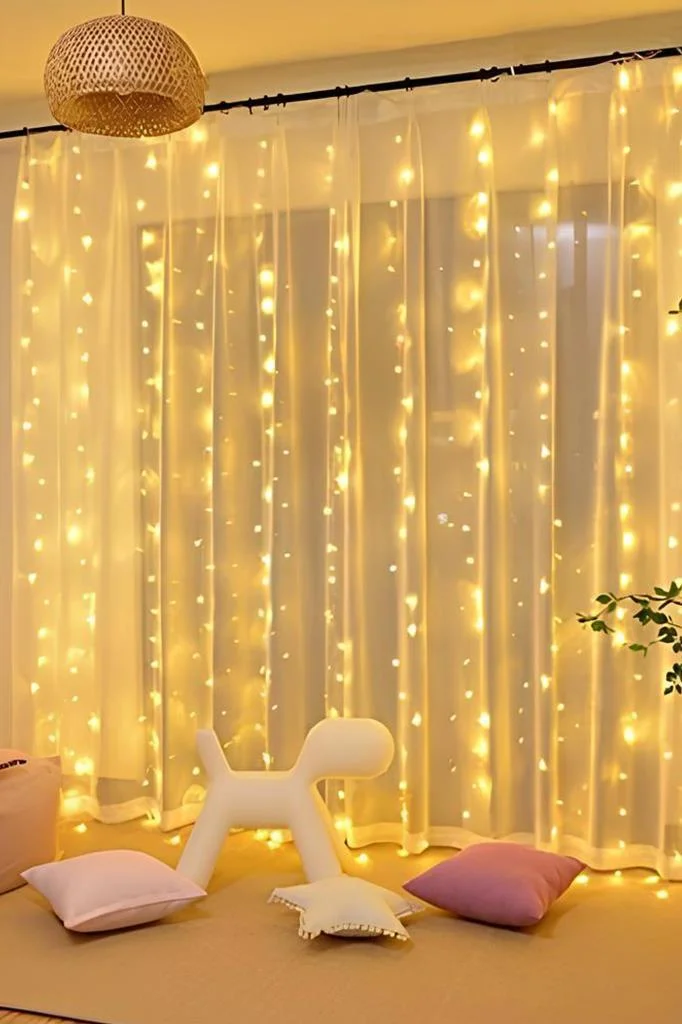 Torima LW-7 300 Ledli 10 Sarkıt Perde Led Işık, 8 Modlu Uzaktan Kumandalı, 3x3 Metre Peri Telli Led görsel 2