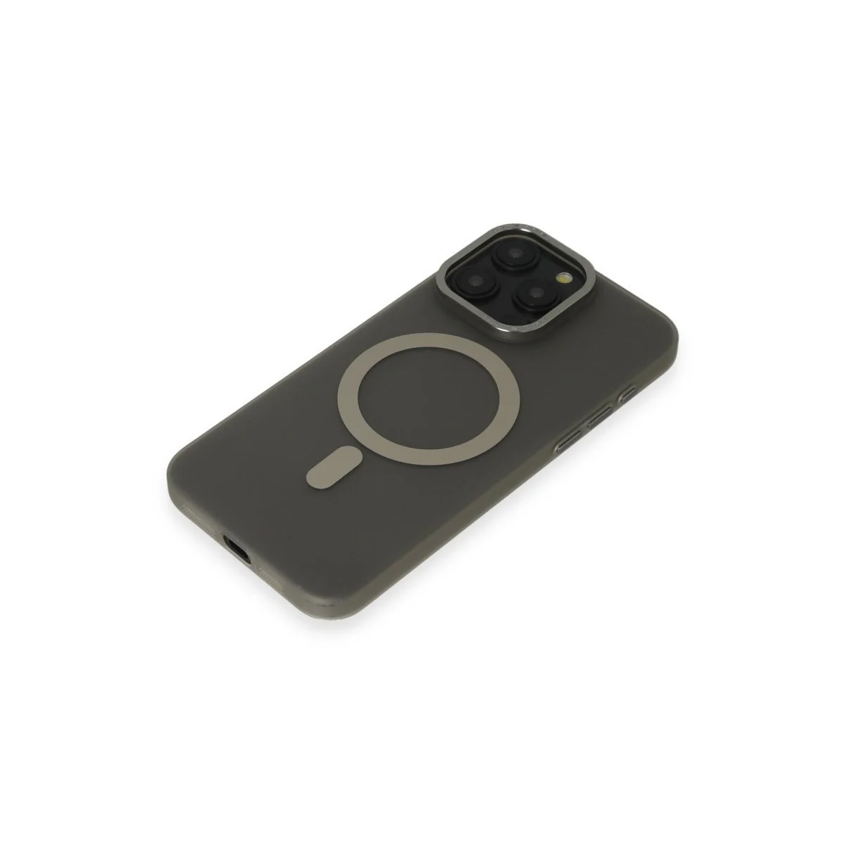 Apple İphone 15 Pro Max Kılıf Lodos Magneticsafe Mat Kapak - Titan Gri görsel 4