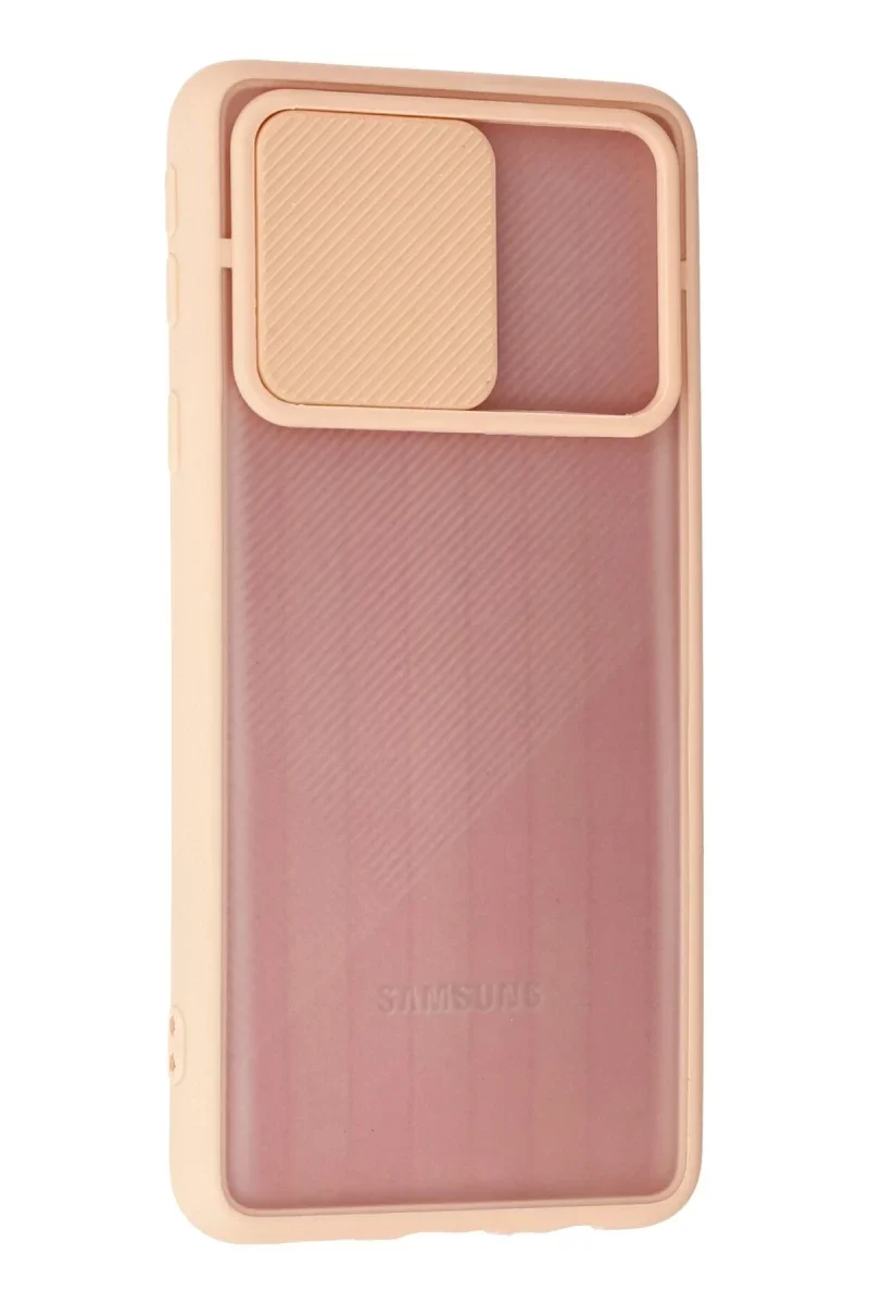Samsung Galaxy A01 Core Kılıf Palm Buzlu Kamera Sürgülü Silikon - Pembe görsel 3