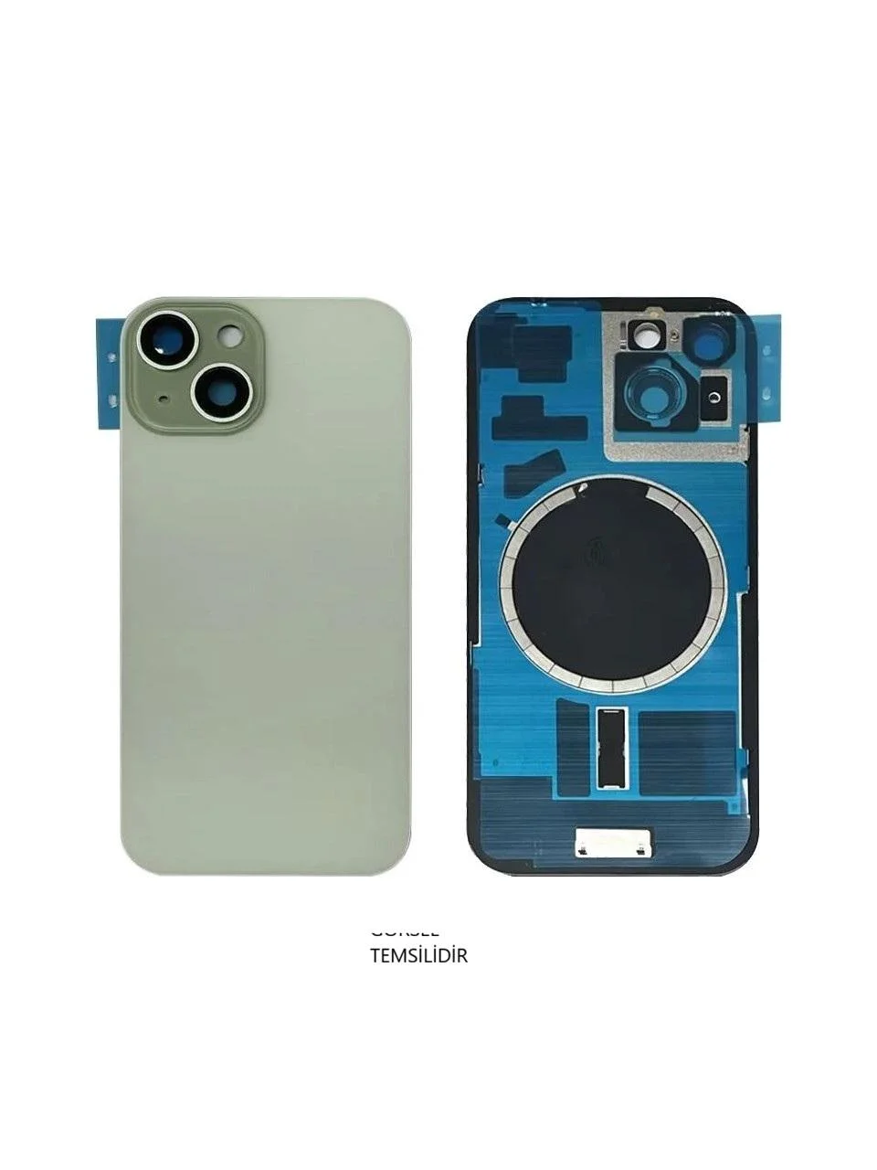 iPhone 15 Arka Pil Kapağı FULL NFC li Lensli- Cam görsel 2