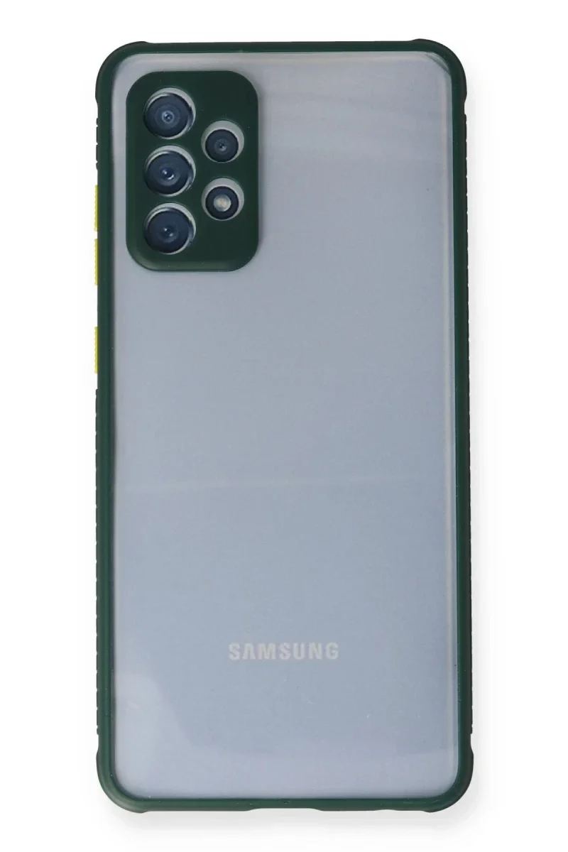 Samsung Galaxy A72 Kılıf a Şeffaf Silikon - Koyu Yeşil görsel 2
