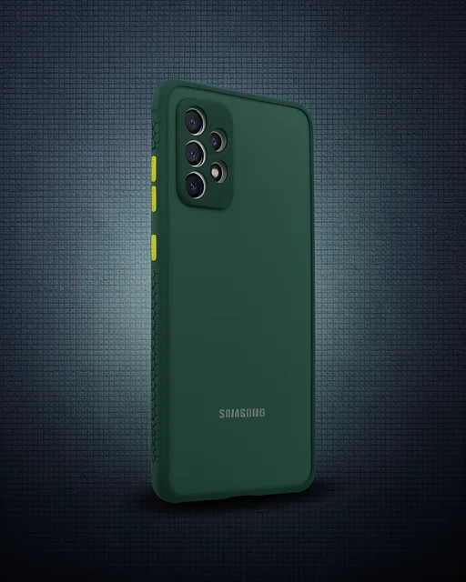 Samsung Galaxy A72 Kılıf Miami Şeffaf Silikon - Koyu Yeşil