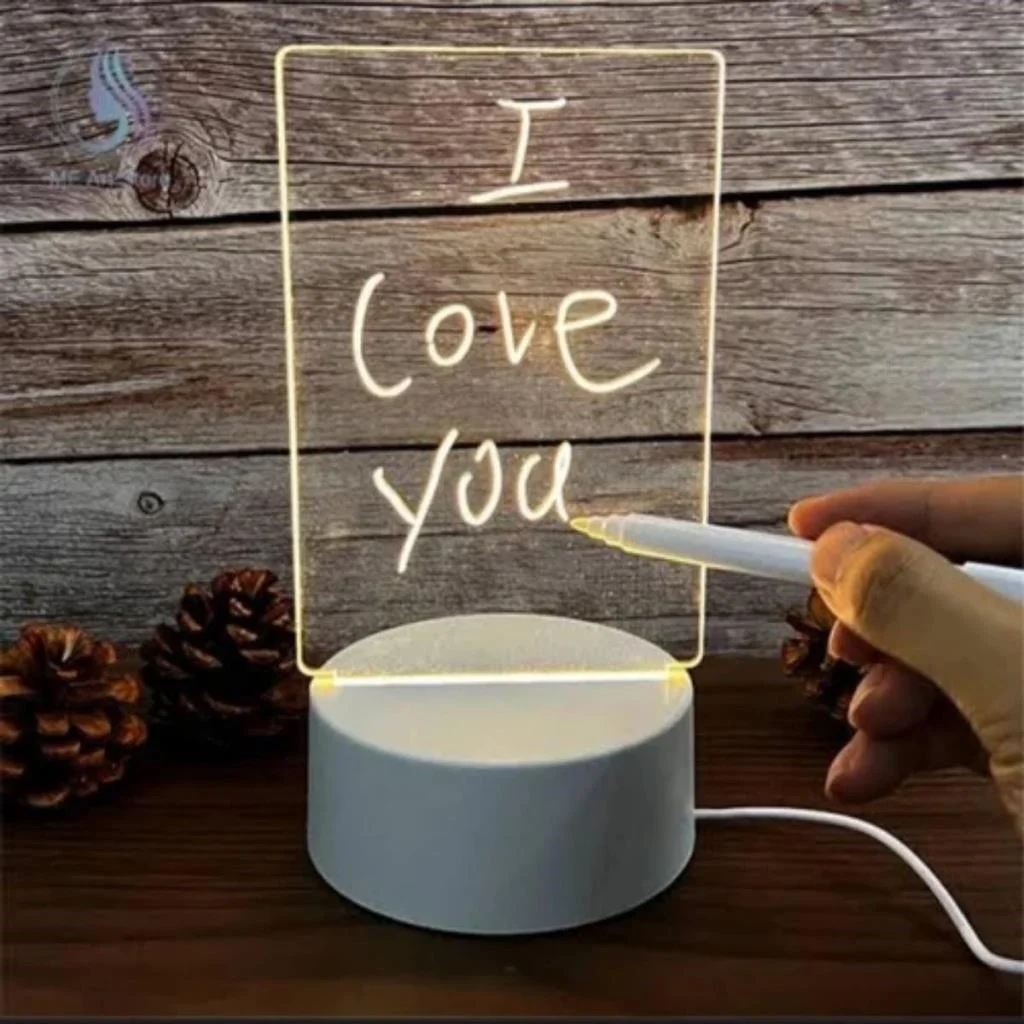 USB Kablolu Işıklı Kendiliğinden Beyaz Kalemli-Silgili Kreatif 3D Görselleştirme LED Lambası görsel 3