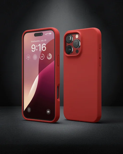 Apple İphone 16 Pro Max Kılıf Nano İçi Kadife Silikon - Kırmızı