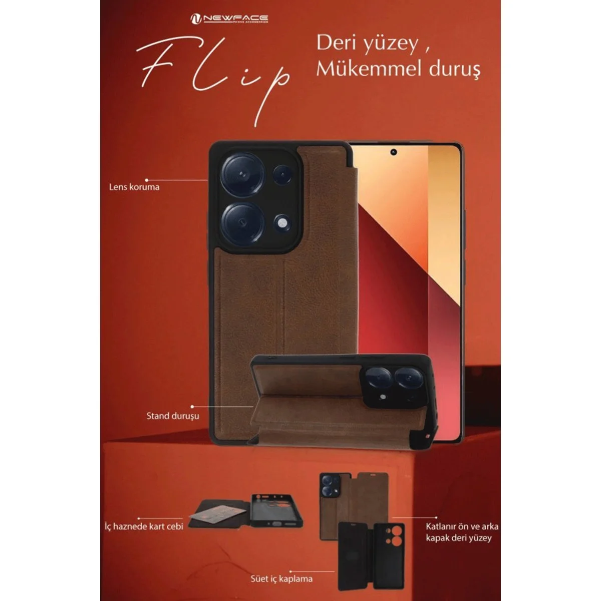 Samsung Galaxy A26 Kılıf Flip Cover - Koyu Yeşil görsel 3