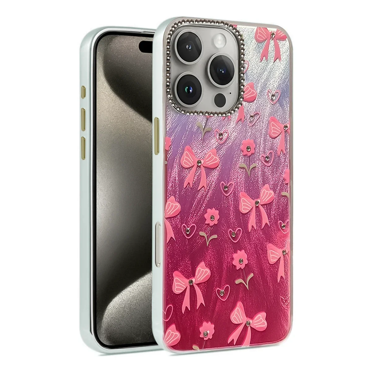 Apple iPhone 16 Pro Kılıf Blade Aynalı Desenli Kapak - Desen 3