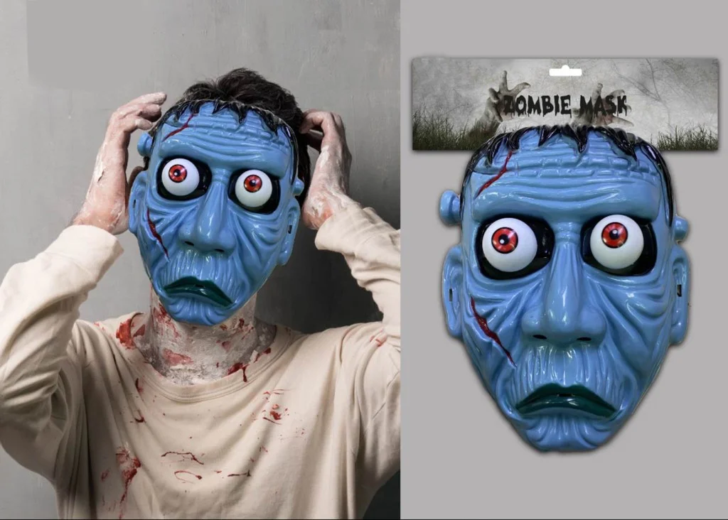 Frankenstein Temalı Sallanan Oynar Gözlü Maske görsel 3