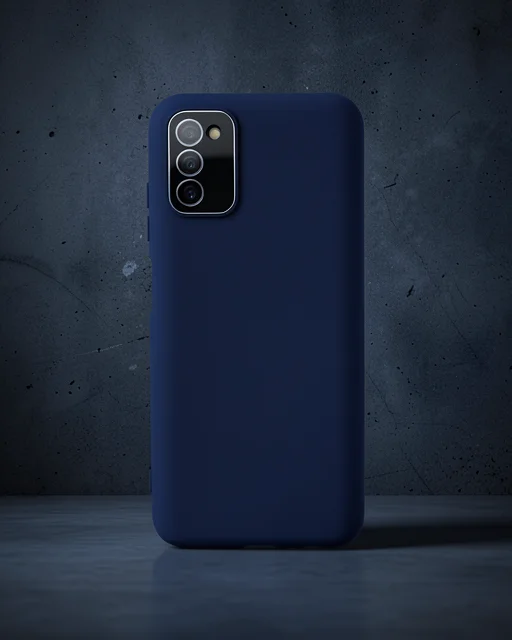Samsung Galaxy A03s Kılıf Lansman Glass Kapak - Lacivert