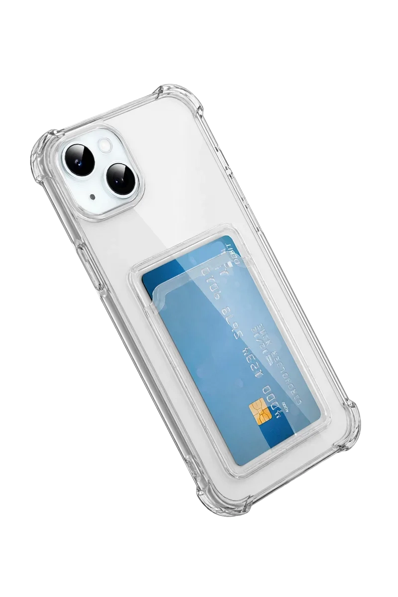 Apple iPhone 15 Kılıf Kart Şeffaf Silikon - Şeffaf görsel 3