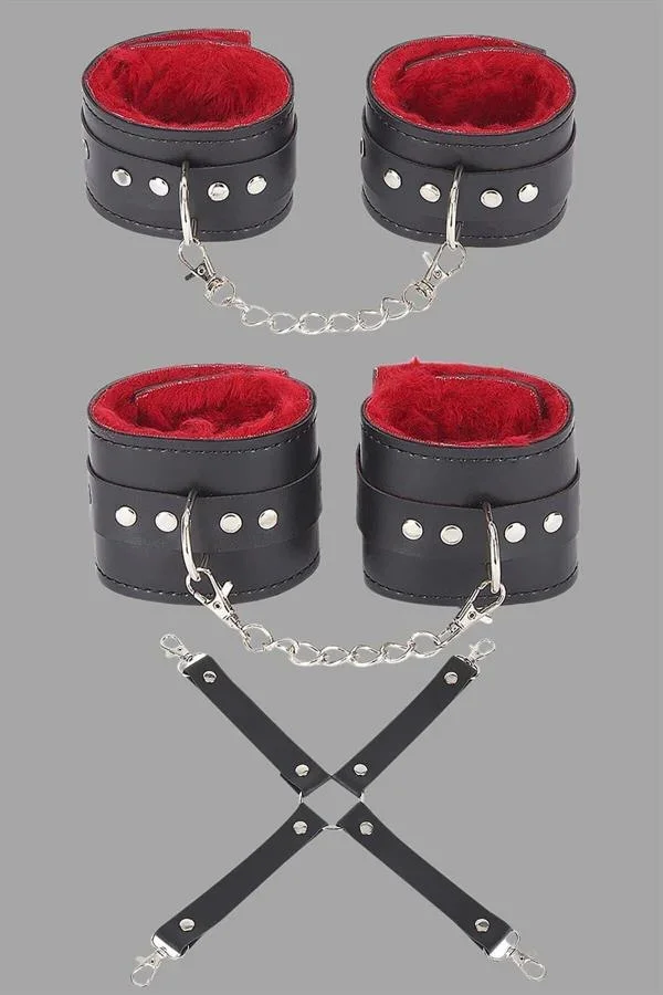 Siyah Kırmızı Harness Aksesuar Set